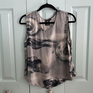 Endless Knot Art Womens Tank Top XL Chinese Inspired Boho Hippie Artsy Dragon